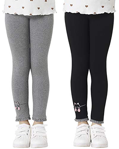 Adorel Leggings algodão calças bordadas, conjunto de 2