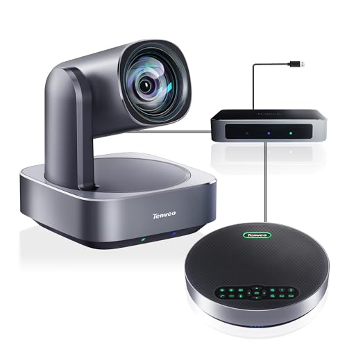 Tenveo VLGroup Câmara PTZ 4K tudo em um para conferências com sistema de altifalante Bluetooth lente grande angular com zoom óptico 12X funciona com Zoom Skype Teams