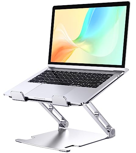 Glangeh Suporte portátil de mesa estável, liga de alumínio, elevador portátil com ergonômico altura ajustável, refrigeração para portátil Stand, bandejas de cama compatíveis com MacBook Pro e tablets