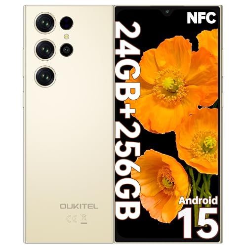 OUKITEL C61 Pro Telefones celulares gratuitos - Android 15 Smartphone, 24 GB + 256 GB/1 TB, ecrã HD de 6,88" 90 Hz telemóvel, bateria 5150 mAh, câmara 13 MP telemóveis, 4G Dual SIM, NFC/GPS/Alt. Avoz