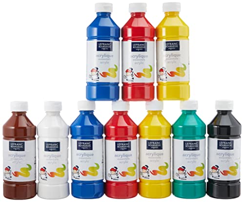Lefranc & Bourgeois Pack de acrílico líquido, 10 frascos de 500 ml, cor / modelo sortido