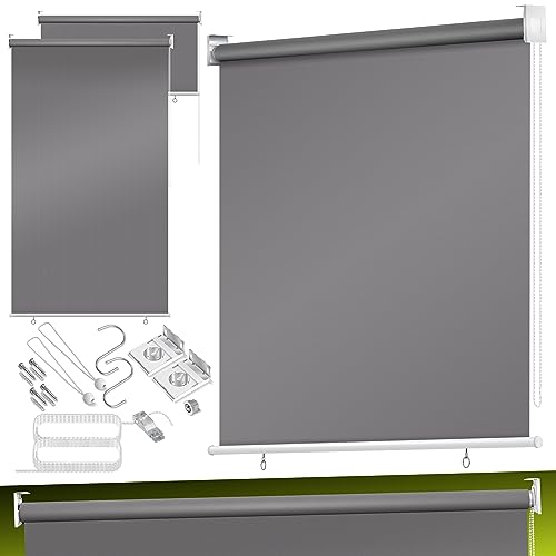 KESSER® Toldo vertical, toldo de varanda, ecrã de privacidade, persiana lateral, toldo de rolo de varanda, estável e resistente a interiores, para varanda, terraço, jardim, 100 x 240 cm