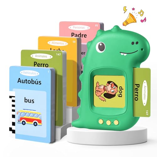 Cartões flash falantes cartão flash falante brinquedos educativos crianças para 3 anos flash colunas brinquedos de aprendizagem cartões falantes falantes Talking Flash Card (Espanhol verde)