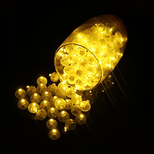 Luzes para balões LED, 100 LED lâmpada globo, mini lâmpadas LED luz amarela, mini flash luzes LED, de decoração balão lanterna para aniversários, casamento, Natal, Halloween, festa (amarelo)