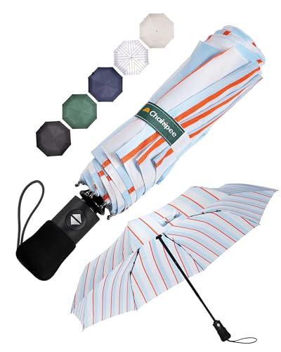 Chakipee Paraguas Plegable Antiviento Hombres - Paraguas Resistente al Viento, Paraguas Automático Portátil Compacto de Viaje, Revestimiento de Tela 210T