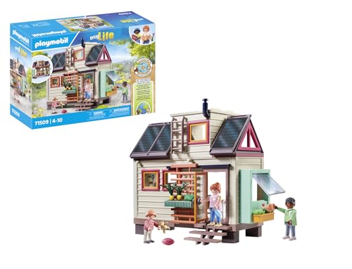 PLAYMOBIL myLife 71509 Casa pequena, uma casa familiar diversa e mobiliada com acessórios detalhados, uma casa em miniatura com jardim, jogos sustentáveis para crianças a partir de 4 anos