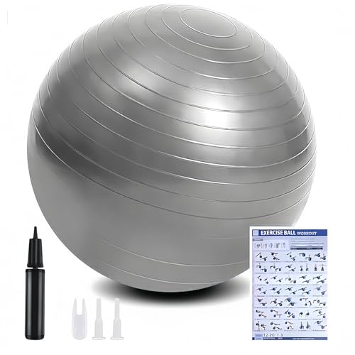 flintronic 55 cm/65 cm, bola de ioga, fitness, pilates, gravidez e sentar-se, futebol, equilíbrio, treino, 55 cm, 65 cm, insuflador incluído