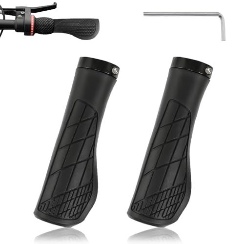 Punhos de bicicleta MTB, punhos de bicicleta ergonómicos, punhos MTB antiderrapantes de borracha, punhos bicicleta pretos, punhos bicicleta para MTB/BMX/montanha/bicicleta dobráveis/bicicletas urbana