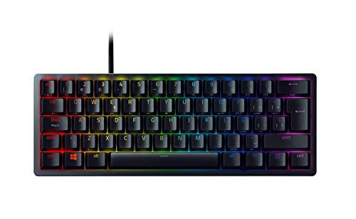 Razer Huntsman Mini (Purple Switch) - teclado Gaming, compacto para jogos de 60% com interruptores opto-mecânicos (tampas de teclas PBT, cabo USB-C removível) teclado espanhol - preto