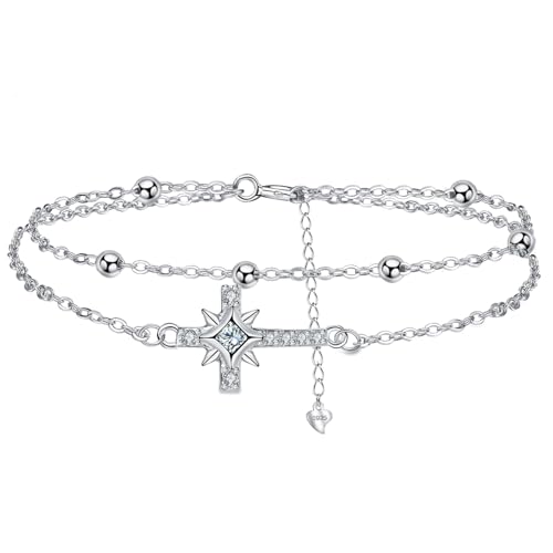 Arrebol Pulseiras mulher prata 925 com 3A zircónio cúbico presentes originais para mulheres amigo - ajustável (16 cm + 4)