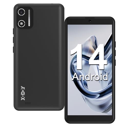 Xgody Telemóvel X32, Android 14 Octa-Core Smartphone com ecrã de 5,5 polegadas, bateria 2500 mAh, 4G Dual SIM, 2 GB 16 GB expansível, câmara 8 MP + 5 MP Face ID (preto)