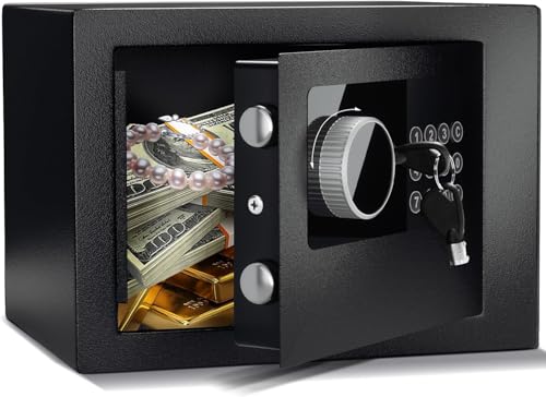 SINZUX Caixa forte, caixas fortes para casa, de dupla caixa segura, para segurança doméstica, armazenamento, pequenas para poupança, jóias ou dinheiro em dinheiro 6,6 L