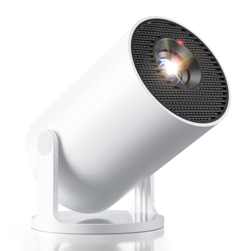 [Apps integrados & Auto Keystone] Mini projetor 4K Support 20000 lúmenes 2025 projetor portátil com Android TV WiFi 6 Bluetooth 5.4 rotação 180° compatível com HDMI/USB/TV Stick/Smartphone/Laptop