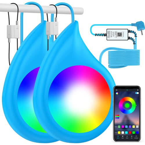 LyLmLe Luzes de piscina submersível 40 W luz dupla com 6,5 m de cabo para cada luz, 12 V APP controlada magnética focos LED piscina, regulável, temporizador, IP68 impermeável para piscina sobre a