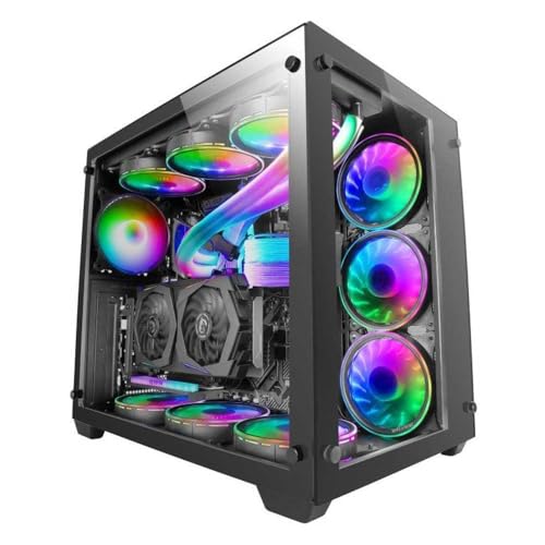 Mars Gaming MCV3, Caixa Gaming Custom XXL, E-ATX, janela de vidro temperado lateral e frontal, estrutura modular de câmara dupla, preto