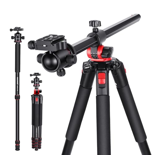 NEEWER 200 cm tripé horizontal para câmara DSLR, monopé tripé zenital com coluna central e rótula de alumínio, placa QR tipo arca, suporte de câmara superior para câmara de vídeo, carga máxima: 15 kg