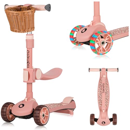 Lionelo Franky - Bicicleta e trotinete 2 em 1 para crianças até 50 kg, adequada para crianças dos 1 aos 7 anos com assento e guiador ajustáveis, rodas LED, moldura reforçada, plataforma