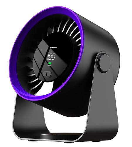Mini ventilador de secretária, portátil USB silencioso campismo ventilador com rotação de 360 °, ventilador de mesa potente para secretária casa escritório