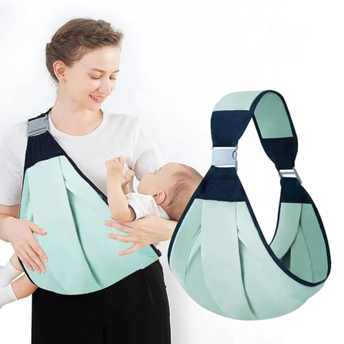 Porta-bebés Mochila porta-bebés multifunções porta-bebés elástico, porta-bebés respirável, porta-bebés ajustável, porta-bebés ajustável para bebé, bebés e crianças até 20 kg (verde)