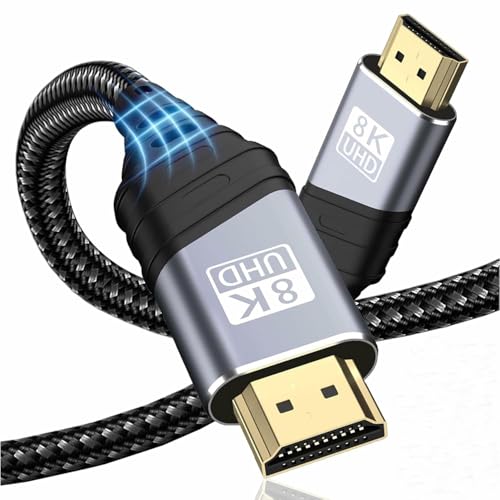 TEFLOTY Cabo HDMI 2.1, cabo HDMI 8K de alta velocidade Ultra HD 48Gbps 8K@60Hz 4K@120Hz 7680P eARC HDCP 2.2&2.3 DTS: X compatível com HDTV, PS5/4/3, Xbox Series X/S, monitor MEhr (2 Meses) )