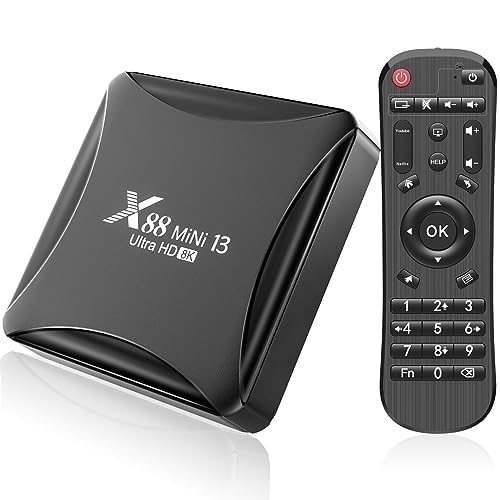 Android TV Box 13.0, Box TV Android 4 GB RAM 32 GB ROM, RK3528 Quad-Core, suporte 2,4 G/5G Dual WiFi, 100 M Ethernet UlLECELL HD 8K TV Box Android