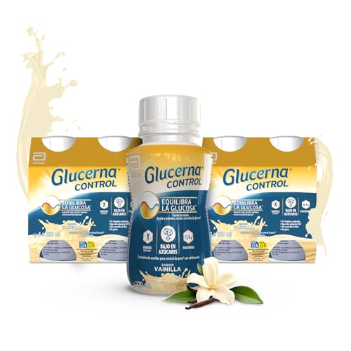 Glucerna Controlo de sabor baunilha, substituto de refeições pronto a tomar, equilíbrio de glicose graças ao cromo, pack 8 x 220 ml