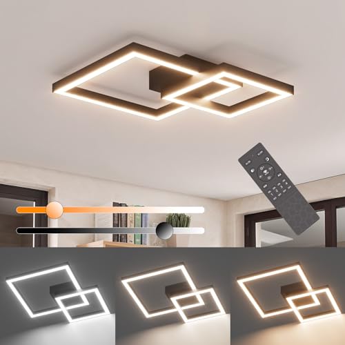 Klighten Candeeiro de teto LED de 35 W regulável com controlo remoto, candeeiro de teto moderno LED de teto, luz de teto alumínio para quarto sala de estar, cozinha corredor, 36 x 36 cm, 3000-6000K,
