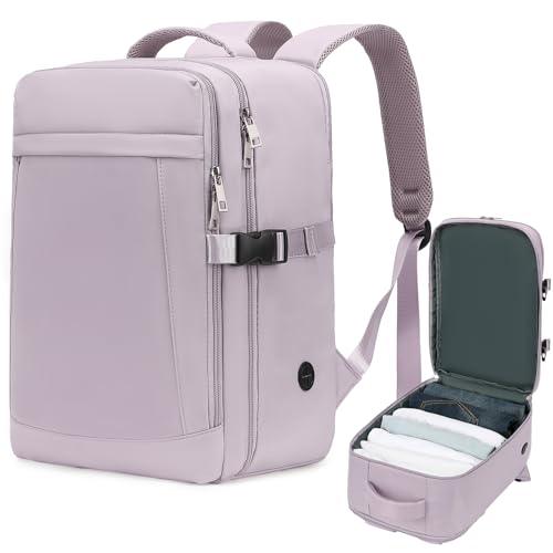 Yankony Mochila viagem cabine avião 40 x 20 x 25 para Ryanair 20 L mochilas de viagem com bolso anti-roubo Travel Backpack bagagem de mão homem mulher, Roxo