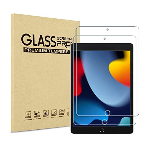 XZC [2 peças] Protetor de ecrã para iPad 9.ª geração/8.ª geração/7.ª geração película de ecrã de vidro temperado de 10,2 polegadas (modelo 2021/2020/2019) (protetor de ecrã)