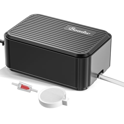 Boadw oxigenador aerador aquário bomba a mais silenciosa de ar silencioso até 100 l com todos os acessórios, <30 dB 2,3 W