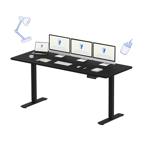 FLEXISPOT Mesa elétrica elevável mesa regulável em altura, 180 x 80 cm, com 2 potentes motores secretária estável secretária de pé elétrico regulável em altura com função de memória (preto