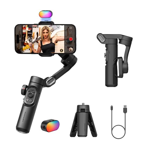 AOCHUAN Phone Gimbal Stabilizer - Estabilizador de 3 eixos para iPhone Gimbal com Focus Wheel TikTok Youtube Vlog estabilizador para iPhone e Android Smart XE Kit