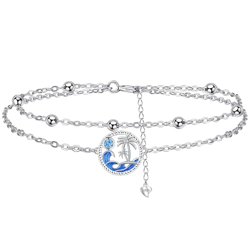Micory Pulseiras mulher prata de lei 925 pulseira ajustável 17 4 cm, presentes originais de feliz aniversário para mulheres meninas