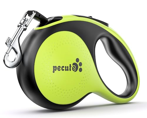Pecute Trela de cão extensível/retrátil de 8 m, trelas cinzentas com faixas refletoras para caminhadas diárias do cão até 50 kg | acessórios para cães