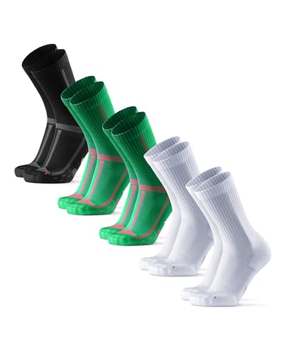 DANISH ENDURANCE Meias de corrida altas, anti-rozaduras, para corrida de longa distância, para homem e mulher, 3 ou 5 pacotes