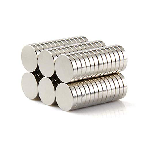 Yizhet 50 peças mini ímãs neodímio de cilindro de disco de terra rara para artesanato artesanato hobbies e organização de escritórios (8 * 2 mm)