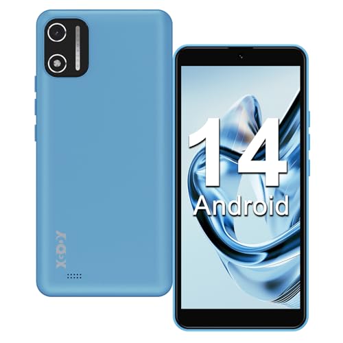 Xgody Telemóvel X32, Android 14 Octa-Core Smartphone com ecrã de 5,5 polegadas, bateria 2500 mAh, 4G Dual SIM, 2 GB 16 GB expansível, câmara 8 MP + 5 MP Face ID (azul)