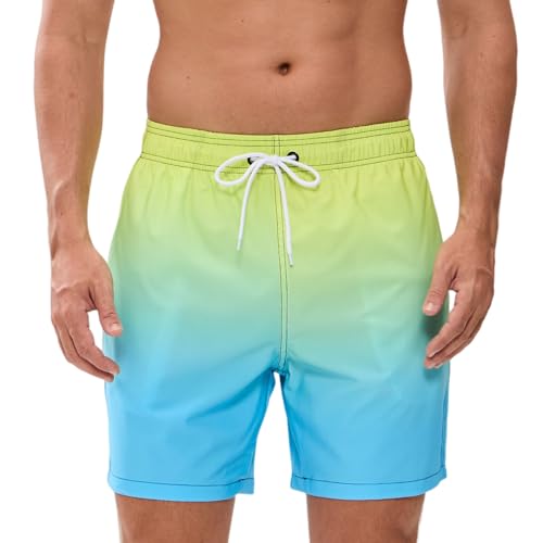 Fato de banho para homem de secagem rápida impermeável fato de banho comprido, fato de banho para natação e piscina curta, calções de verão homem de praia areia desportos