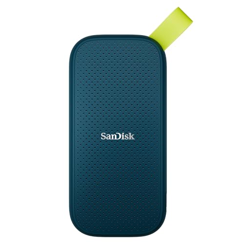 SanDisk Portátil SSD de 2 TB (estado sólido, até 800 MB/s de velocidade de leitura, proteção contra quedas de até dois metros, gancho de borracha) Monterey