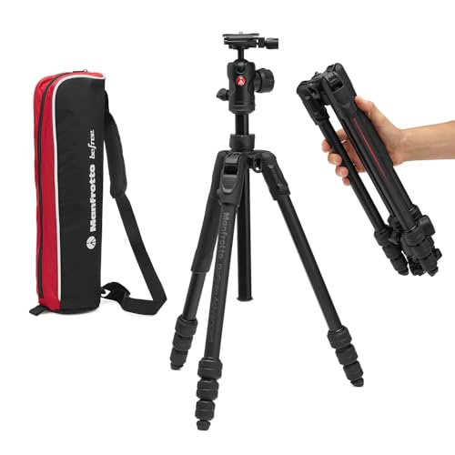 Manfrotto Befree Advanced AS, tripé de câmera, Twist Lock, em alumínio, compatível com arca-Swiss, kit tripé de viagem portátil com rotela, para DSLR, câmaras sem espelho, acessórios de fotografia