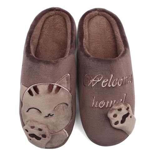 Mishansha Sapatilhas com forro de pelúcia e sola dura, confortáveis/branditas/morangos e quentes, unissexo para adulto