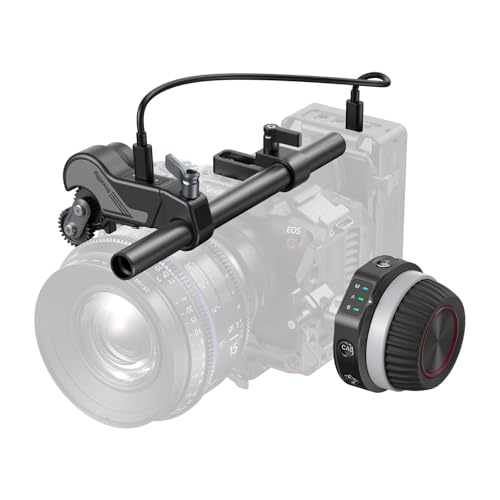 SMALLRIG Kit de rastreamento de foco sem fios (Lite) com controlador de volante e motor receptor, paradas A/B e braçadeira de haste de 15 mm, design compacto - 4296