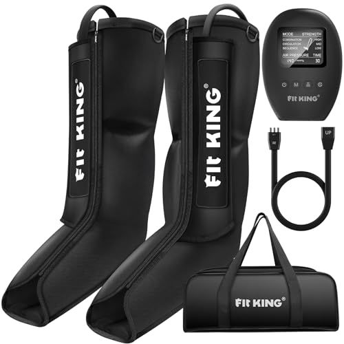 FIT KING Massajador de pernas, pressoterapia para casa, botas de compressão, recuperação rápida após o exercício, ajuda com inchaço e alivia a dor