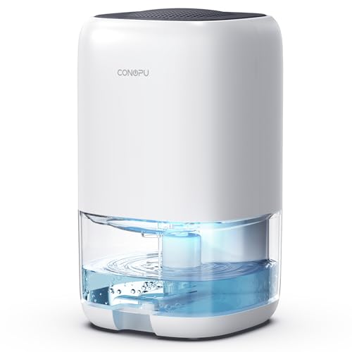 CONOPUPlus Deshumidificador 1000 ml, desumidificadores de humidade com LED de 7 cores, compacto, silencioso e eficiente para espaços pequenos, ideal para casa de banho, armário e campismo