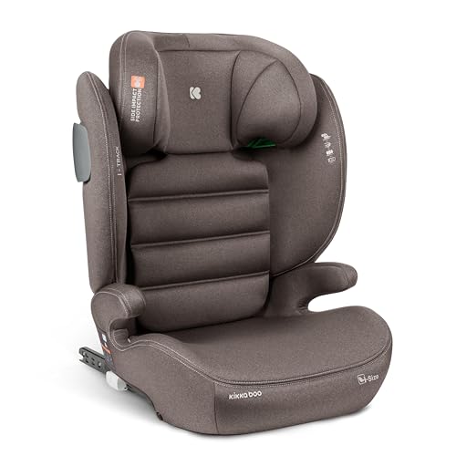 KikkaBoo i-Size i-Track, cadeira de carro, 15 - 36 kg, grupo 2/3, ISOFIX, proteção SPS lateral, 12 posições apoios de cabeça, cadeira automóvel infantil, bege