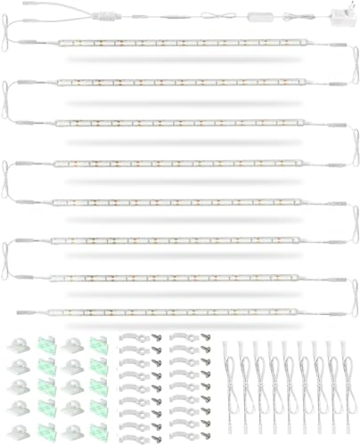 Cefrank Iluminação LED para armário, conjunto de 8 tiras de 30 cm, 20 W 2000 lm, luz branca 6000 K, ideal para livrarias, armários, despensas e vitrinas. Durável e vinculável!