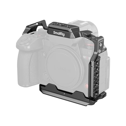 SMALLRIG S1R II Cage for Panasonic LUMIX S1R II / S5 II / S5 IIX / G9 II, Placa de lançamento rápida para arca, com 1/4'"-20 & 3/8"'-16 Threaded Holes, dupla NATO Rails, Cold Sho. E - 4900 2