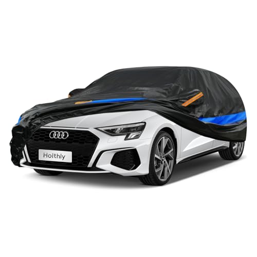 Holthly Capa de carro exterior impermeável, cobertura de carro de 10 camadas, cobertura de carro protetor de sol e poeira, capa para carro adequada para Mercedes CLA, Audi A3, Mazda 3 salão, Toyota