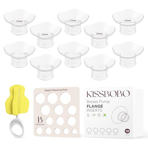 KISSBOBO 10 unidades inserções de flange 13/15/17/19/21 mm para flange/ecrã protetor da maioria das bombas, sem BPA, compatíveis com KISSBOBO ABP-1508/1508Pro/1306Plus extrator de leite
