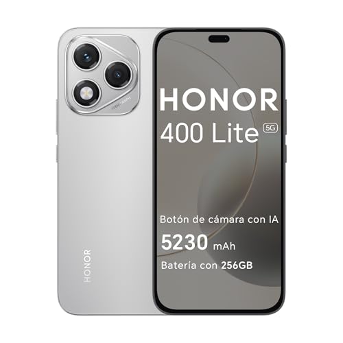 HONOR 400 Lite 5G, Smartphone de 8 GB + 256 GB, Dual SIM NFC, 108 MP com botão com IA, 6,7 polegadas, ecrã AMOLED com proteção contra vista, bateria de 5230 mAh, IP65&SGS, MagicOS 9.0, Velvet Gray